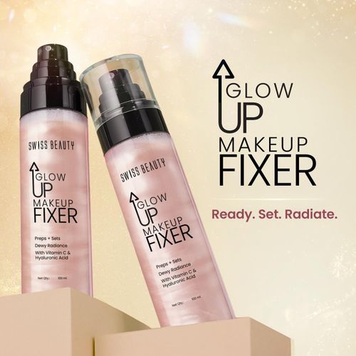 Swiss Beauty Glow Up Makeup Fixer 100ml Dewy Setting Spray Vitamin C Mist — image 5