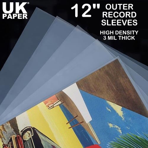 12 inch Vinyl Plastic Record Outer Sleeves Covers 3 Mil Thickness 450g Albums LP
