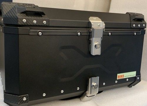 MOTORBIKE Tail Box FULL Aluminium ￼68L TopCase with Leather Lining and back rest