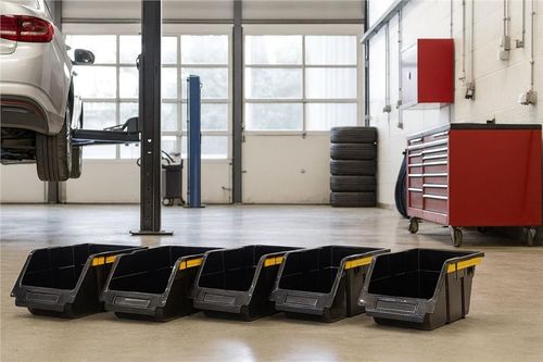 Plastic Parts Lin Bins Component Storage Boxes Workshop Picking Bin Wall Rack X5 — image 2