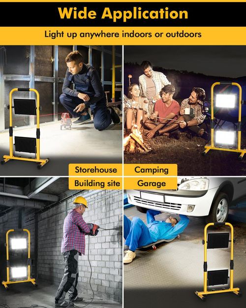 Work Lights Tripod Site LED Mains Powered Portable 230v 200W Light Stand — image 5