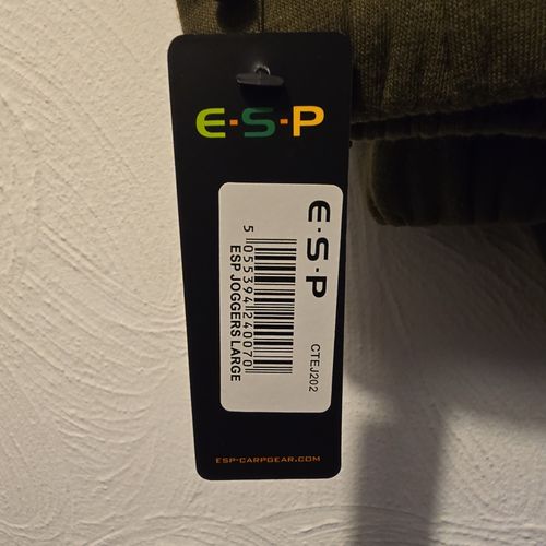 ESP Joggers Unisex Adults L Green Fishing Trousers Drawstring Zip Zipped Pockets — image 3