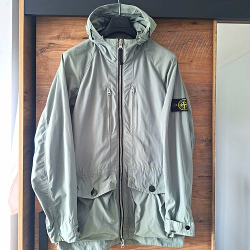 Stone Island Micro Reps Green Hooded Zip Jacket, Polyester, Men’s M — image 1
