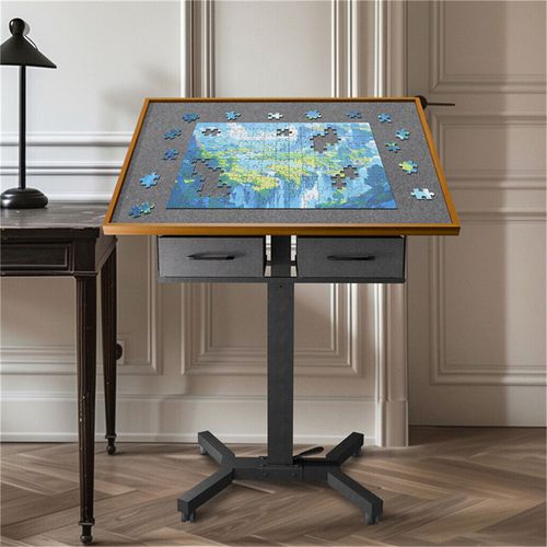 1500Pcs Jigsaw Puzzle Table Storage Board 2-Drawer & 4-Level Adjustable Tilting — image 4