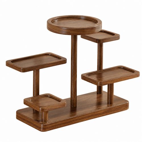 Wooden Tiered Riser Display Stand Sturdy Dessert Stand Rustic for Buffets — image 1