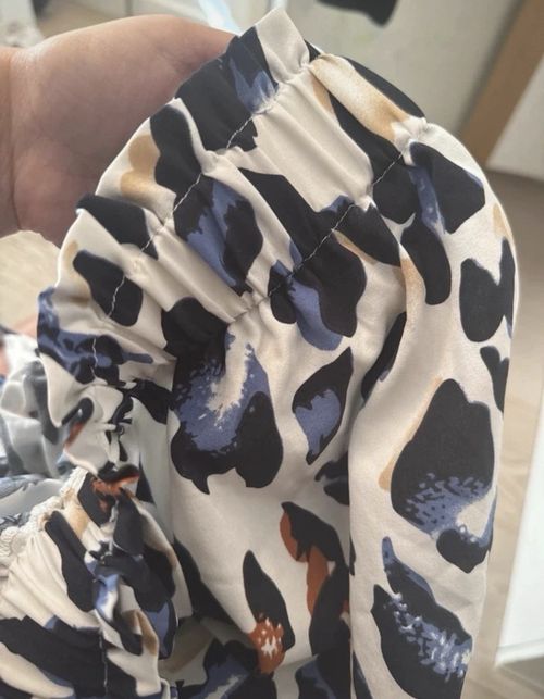 Women’s Leopard Print High Waist Shorts S Elastic Drawstring Tie Pockets — image 2
