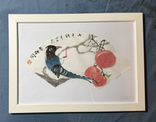 Yeh Signed Chinese Asian Style Framed Paper Painting Flowers Birds Dragonfly — image 24