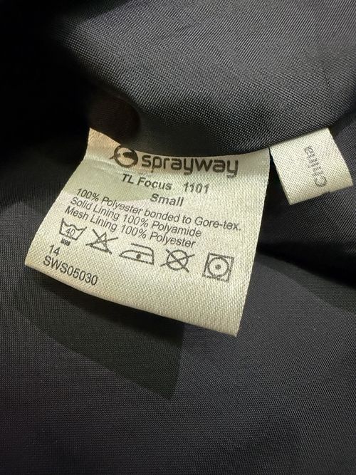 Sprayway TL Focus Gore-Tex Waterproof Polyester Jacket Black Size S — image 6