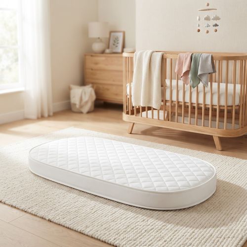 Quilted Breathable Pram Mattress Carrycot pram mosses basket- Oval (72x32x4) — image 2