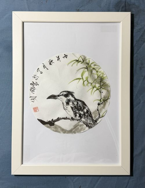 Yeh Signed Chinese Asian Style Framed Paper Painting Flowers Birds Dragonfly — image 22