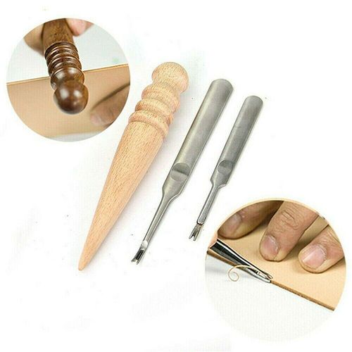18* Stitching Sewing Beveler Punch Working Hand Tools Leather Craft Tool Kit — image 2