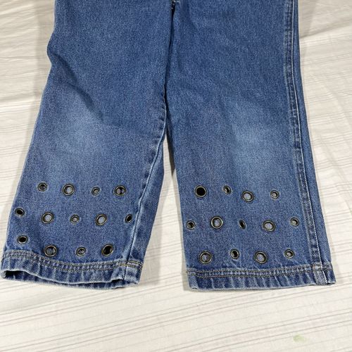 VTG 90s Winnie The Pooh Tigger Flowers Denim Overalls Sz 5t 100% Cotton Disney Z — image 2