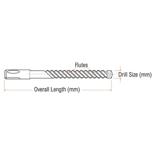 SDS+ Plus Masonry Drill Bit, Tungsten Carbide Tip, For Stone Concrete Brick — image 2