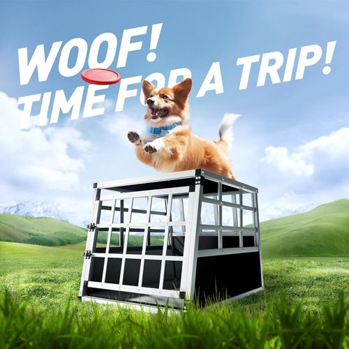 Dog Travel Crate Aluminium Cat Pet Car Transport Box Travel Cages Carrier Cage — image 2
