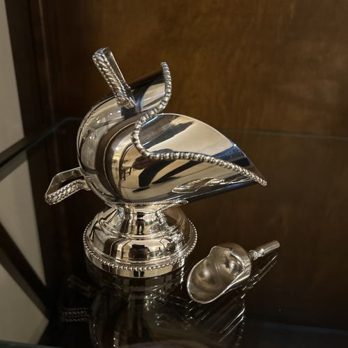 Silver Plated Coal Scuttle Pedestal Sugar Bowl  — image 2