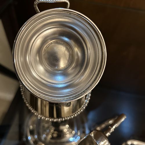 Silver Plated Coal Scuttle Pedestal Sugar Bowl  — image 7