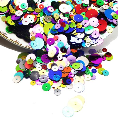 3500pcs Assorted Size 5-12mm Flat Round loose sequins Paillettes sewing Wedding — image 11