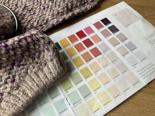 Marks & Spencer M&S  Knitted Ladies Purple Mix Hat Scarf Set Acrylic chunky Knit — image 10