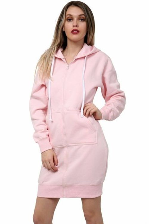 Women Ladies Long Hoodie Cardigans Hooded Jumper Fleece dress Coat Tops jumper  