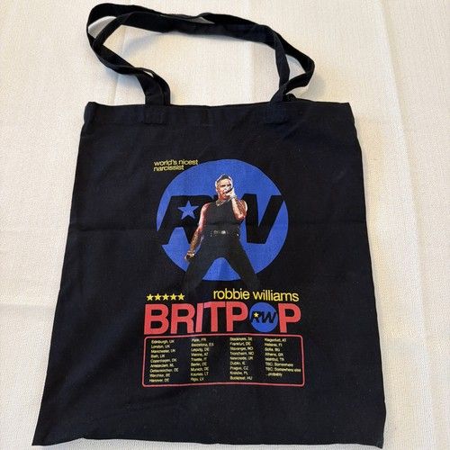 Robbie Williams Black Britpop Tour Tote Bag