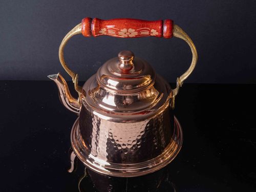 Handmade Copper Kettle, Solid Uncoated Copper Teapot Kettle Stovetop Teapot — image 4