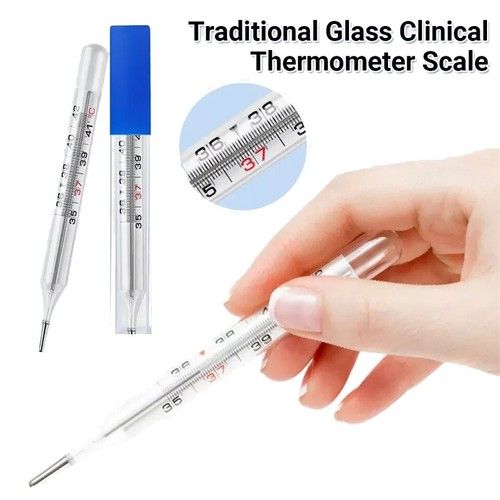Traditional Glass Thermometer Kids Adult Thermometer Scale Clinical Accuracy UK