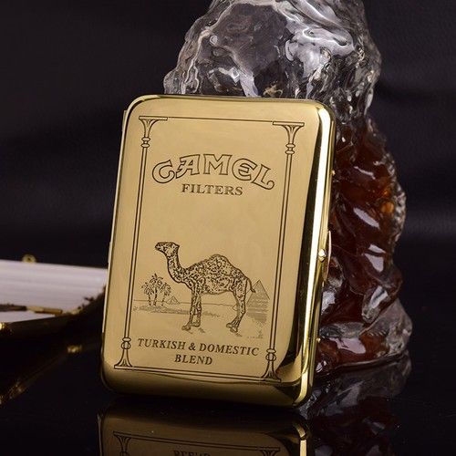 Metal Cigarette Case Hold 16 Cigarette Vintage Copper Camel Smoking Boxe Gifts！！