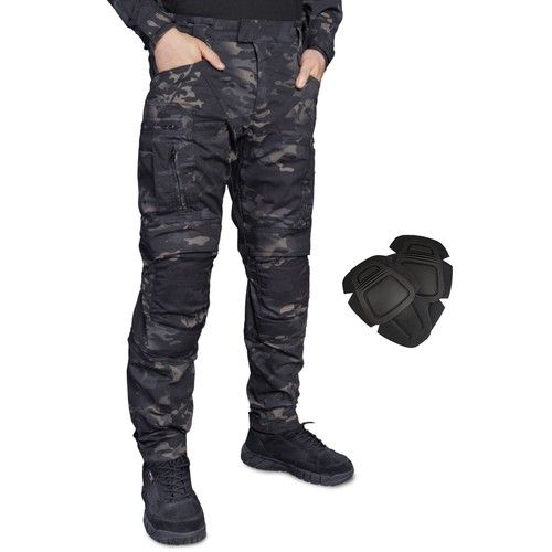 IDOGEAR Combat UFS Pants Tactical Pants w/ Knee Pads Camo Trousers Airsoft Gear