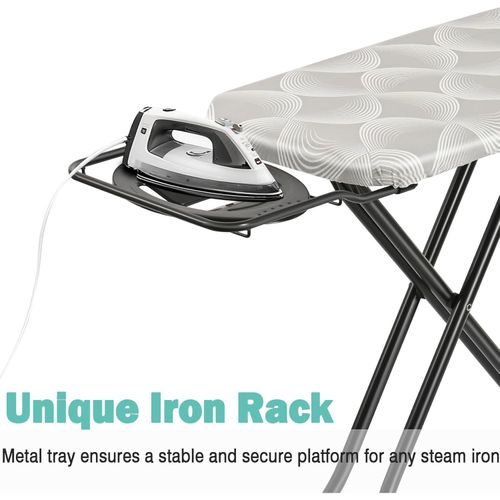122 x 38cm Folding Ironing Board Jumbo Iron Rest 6 Adjustable Height Foldable — image 8