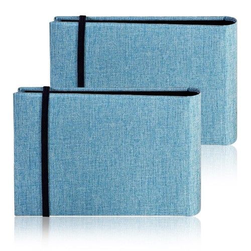 HONRIGO 2 Pack Small Photo Albums 6x4,Slip In 200 6 x 4 inches, Blue