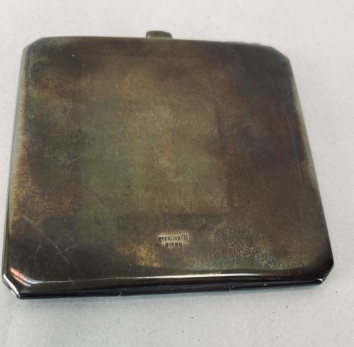 Vintage Birks Sterling Silver Powder Compact Mirror Engraved Initial D Monogram — image 11