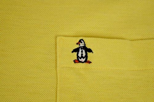 Penguin Shirt VTG 70s Grand Slam Munsingwear Lemon Yellow Mens M Made USA