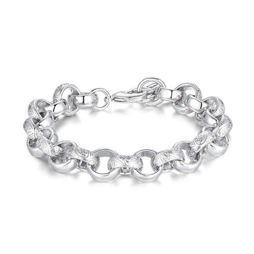 men 925 Sterling Silver Belcher Bracelet Heavy & Chunky  8 inch Long SF