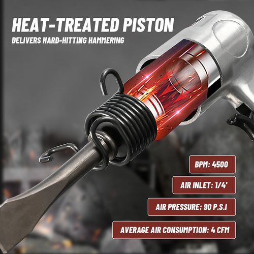 Air Pneumatic Gun Needle Scaler w/ 4 Hammer Chisel Kit Rust Weld & Paint Remover — image 3