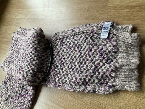 Marks & Spencer M&S  Knitted Ladies Purple Mix Hat Scarf Set Acrylic chunky Knit — image 3