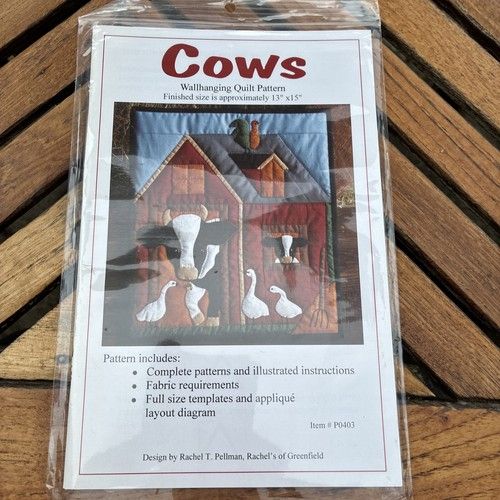 COWS Wall Hanging Quilt Pattern by Rachels of Greenfield Pellman 13" x 15"