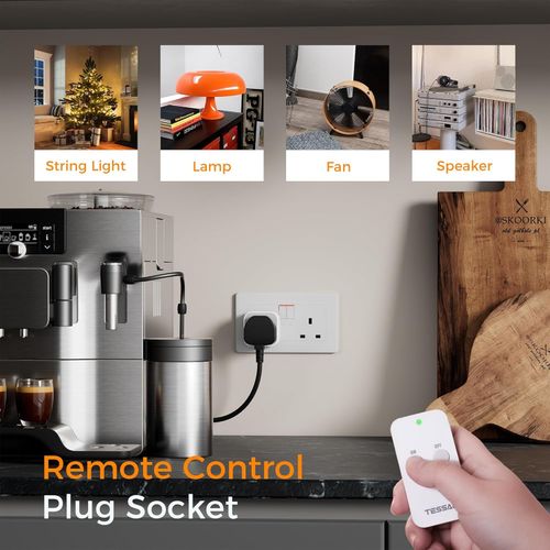 White Remote Control Plug Socket with 30M Range Wireless Light Switch for Home — image 4