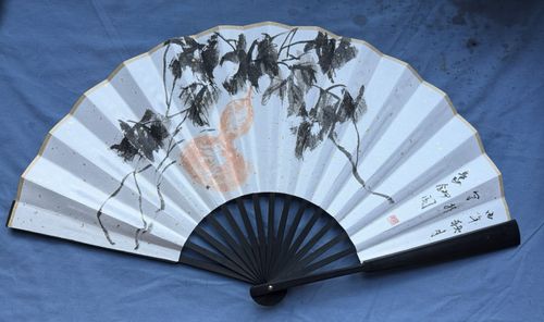 Yeh Signed Chinese Asian Style Framed Paper Painting Flowers Birds Dragonfly — image 3