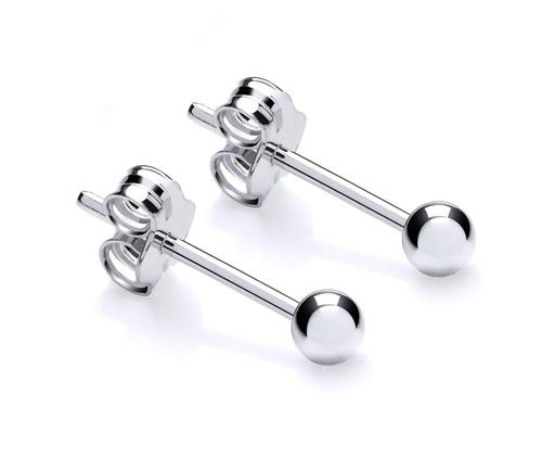 925 Sterling Silver Ball Stud Earrings Pair 3mm 4mm 5mm 6mm 7mm 8mm