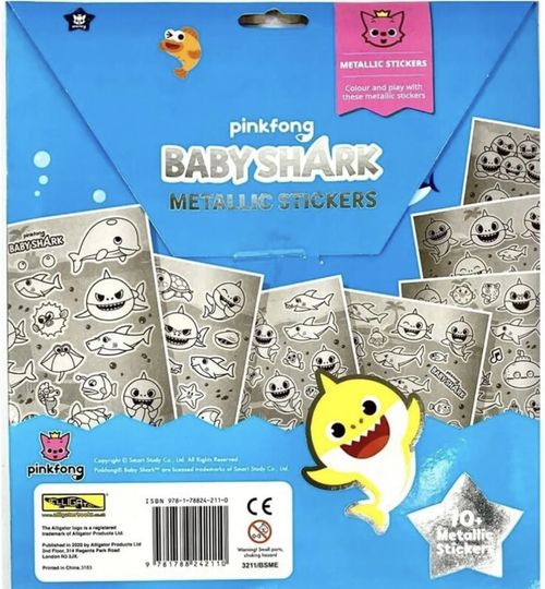 BABY SHARK SURPRISE METALLIC STICKER SET WITH FELT-TIP PENS — image 2