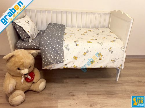 100% COTTON BEDDING SET FOR Cot, Travel Bed, Duvet Cover&Pillowcase 90cm x 120cm — image 12