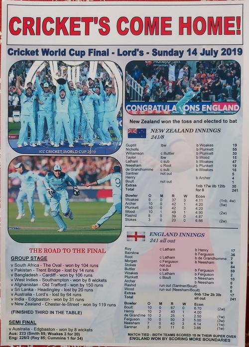 England 2019 ICC Cricket World Cup winners - souvenir print — image 1