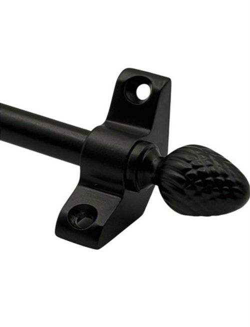 Set of 15 | Stair Carpet Rods | Pine Finial - Black | Runners Up To 70cm