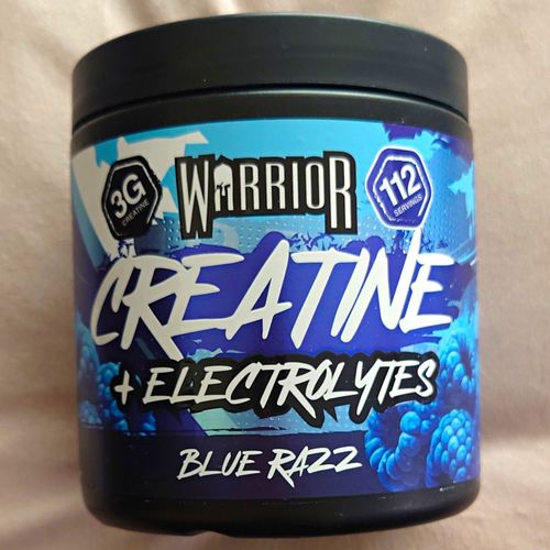Warrior Micronised Creatine + Electrolytes Powder Blue Razz 360g 112 Servings — image 1