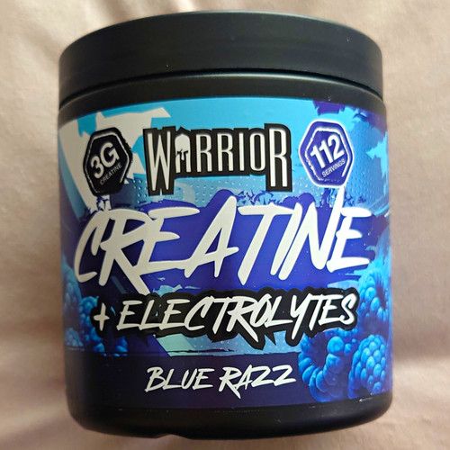 Warrior Micronised Creatine + Electrolytes Powder Blue Razz 360g 112 Servings