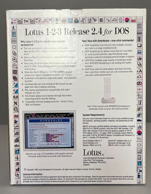 Vintage 1992 Lotus 1-2-3 Release 2.4 for DOS package, disks, manuals, very good — image 3
