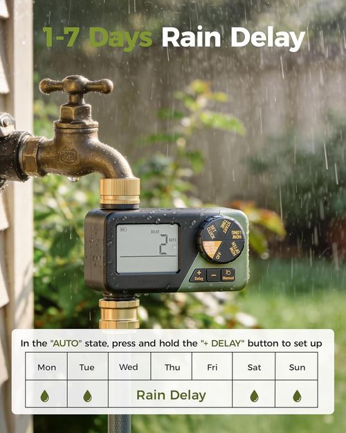 Sprinkler Timer Water Timer with Large Display Programmable Rain Delay for Lawn — image 6