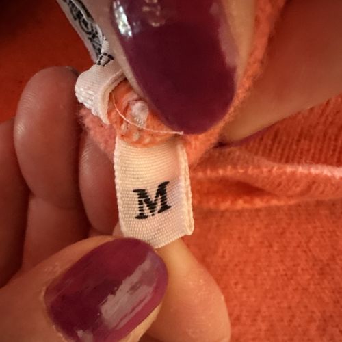 United Colors of Benetton Orange Wool Angora Knit Button Cardigan M — image 4