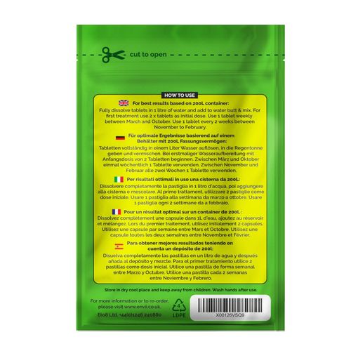 Envii Water Butt Klear Treatment & Cleaner Clears Water Plant Feed 20 Tablets — image 2