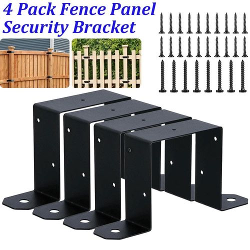 4x Heavy Duty Fence Post Support Bracket Post Ties Strap Post Ties U Bracket UK — image 2